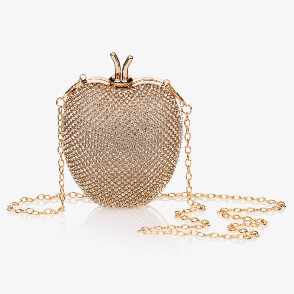 David Charles Gold Sparkle Apple Clutch (Small)